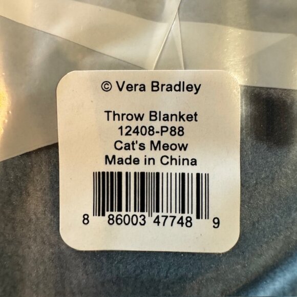 Vera Bradley CAT'S MEOW Fleece Throw Blanket 50"x80" - Picture 4 of 5